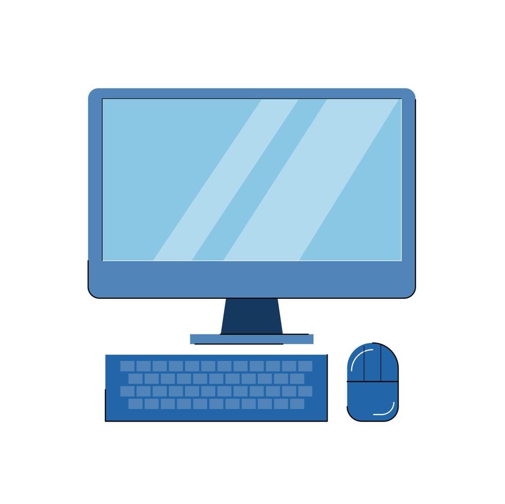 simple computer isolated vector illustration