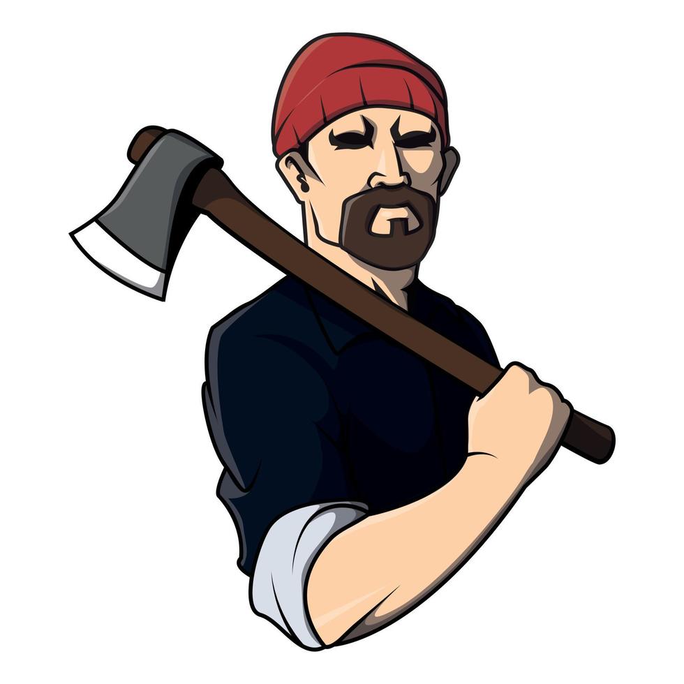 Lumberjack Man Illustration Design vector