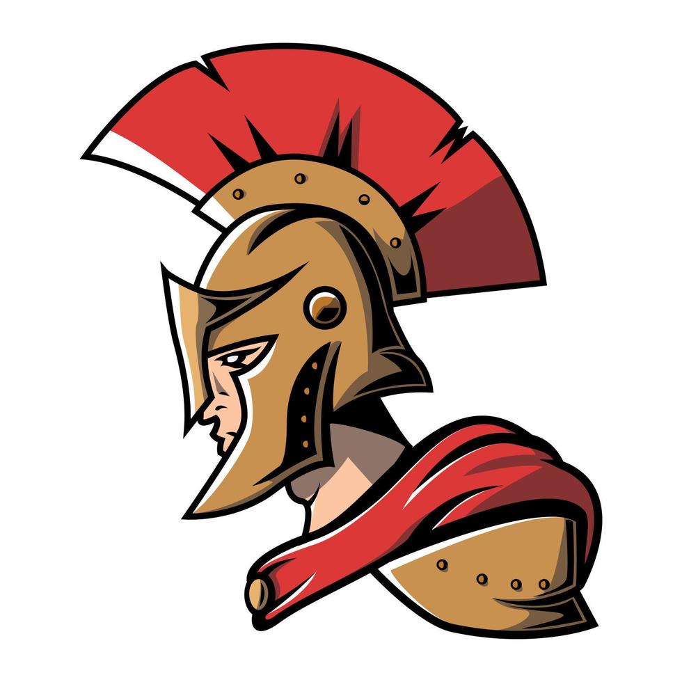 Spartan Head Illustration Design vector