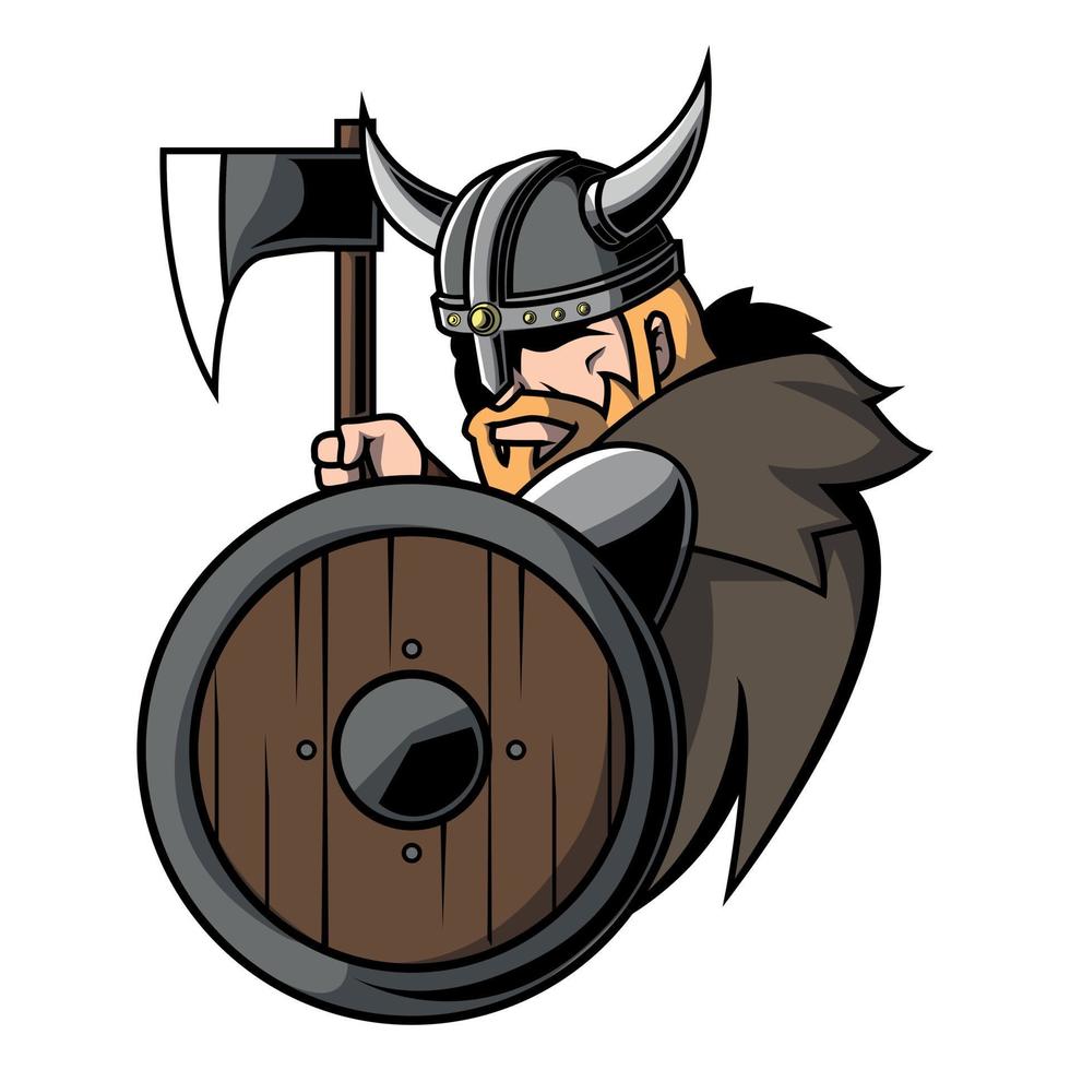 diseño de ilustración de hombre vikingo vector