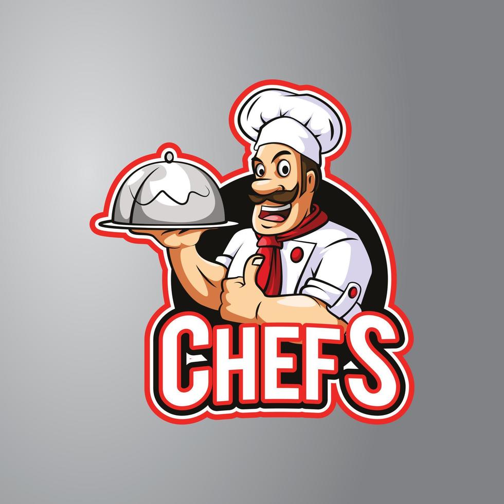 insignia de diseño de ilustración de chef vector