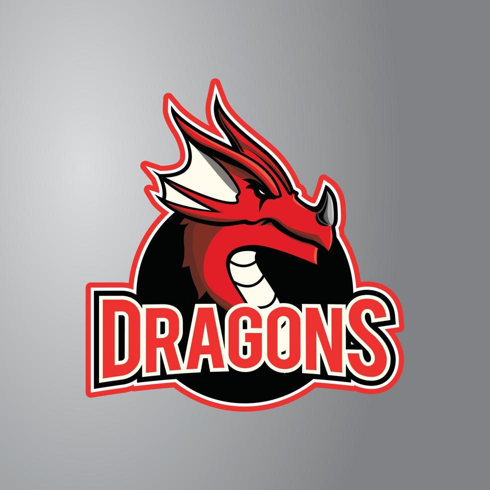 Red Dragon Illustration Design vector