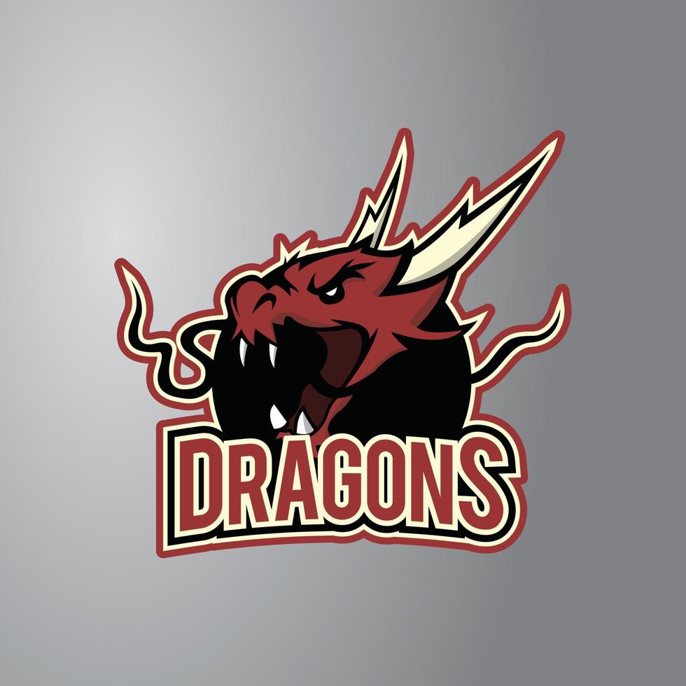 Dragon Head Illustration Design vector