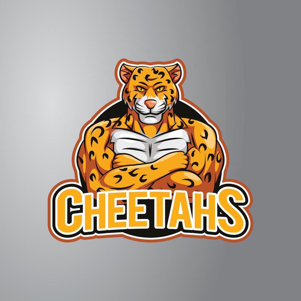 Cheetah Illustration Design Badge vector