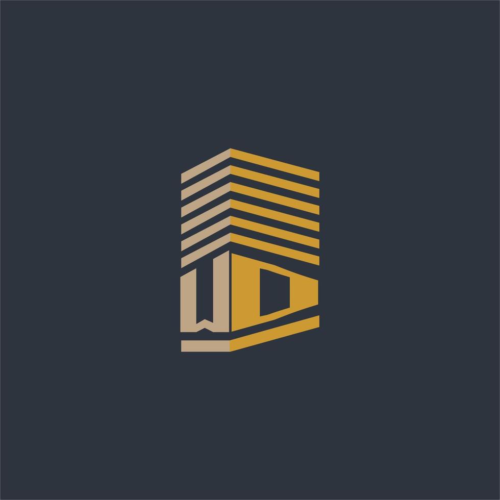 WD initial monogram real estate logo ideas vector