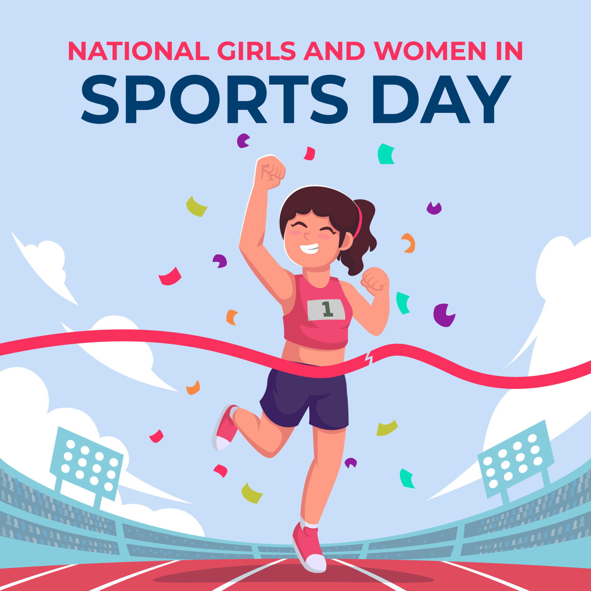 Cute Female Winning Marathon Competition For National Girls and Women