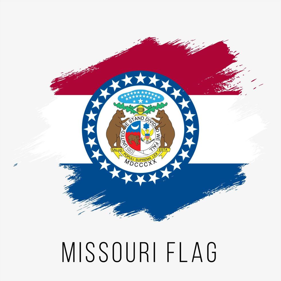 USA State Missouri Grunge Vector Flag Design Template