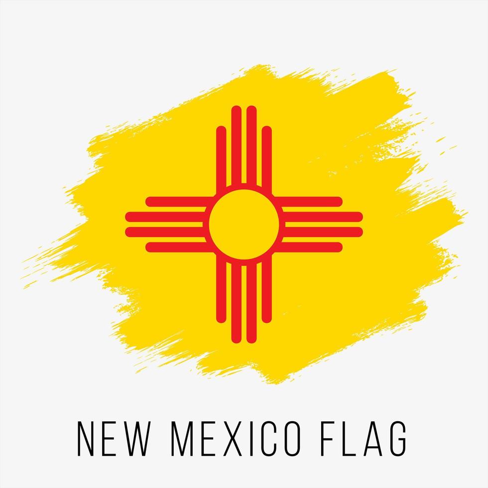 USA State New Mexico Grunge Vector Flag Design Template