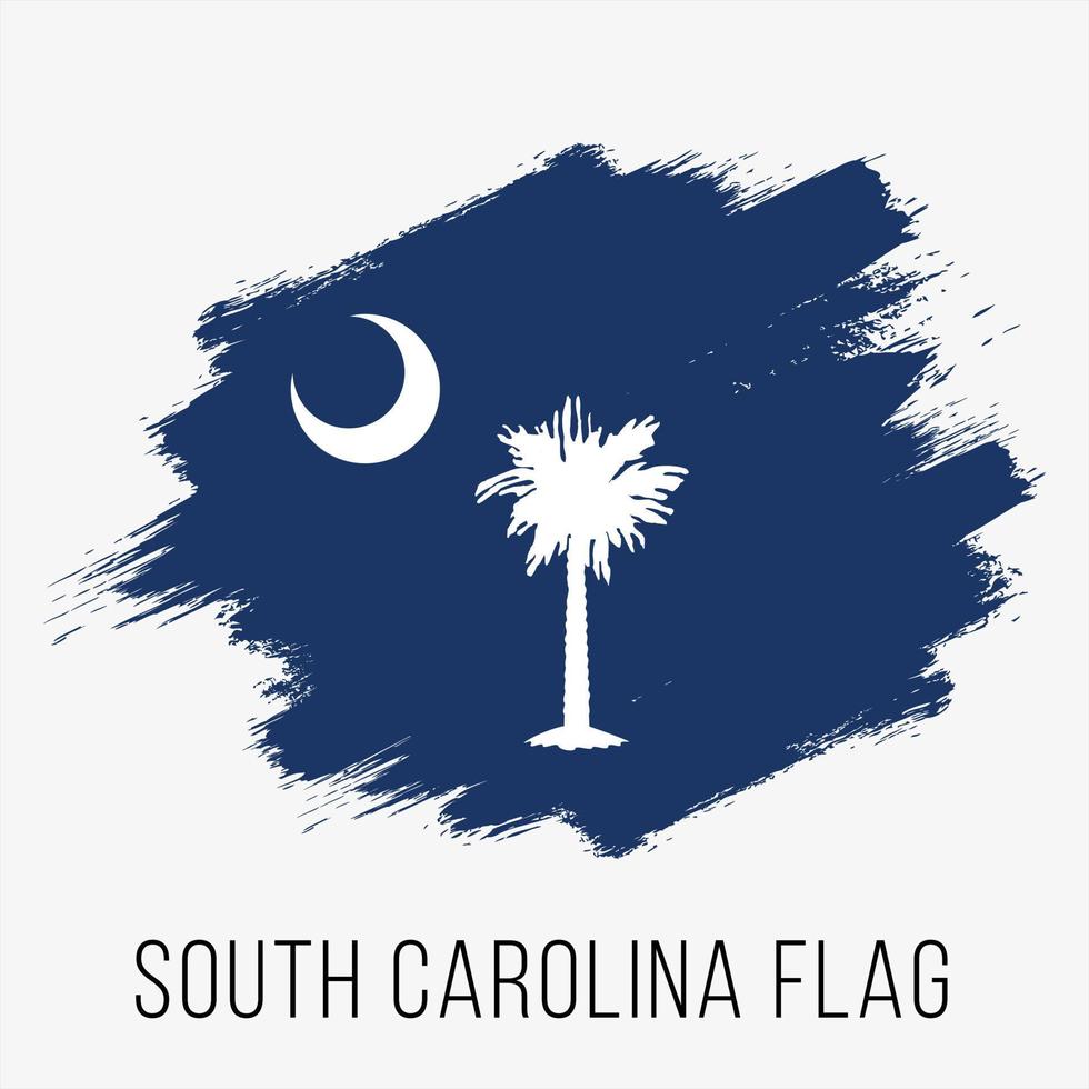 plantilla de diseño de bandera de vector de grunge de carolina del sur del estado de estados unidos