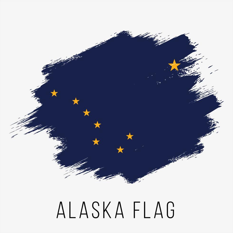 plantilla de diseño de bandera de vector de grunge de alaska del estado de estados unidos