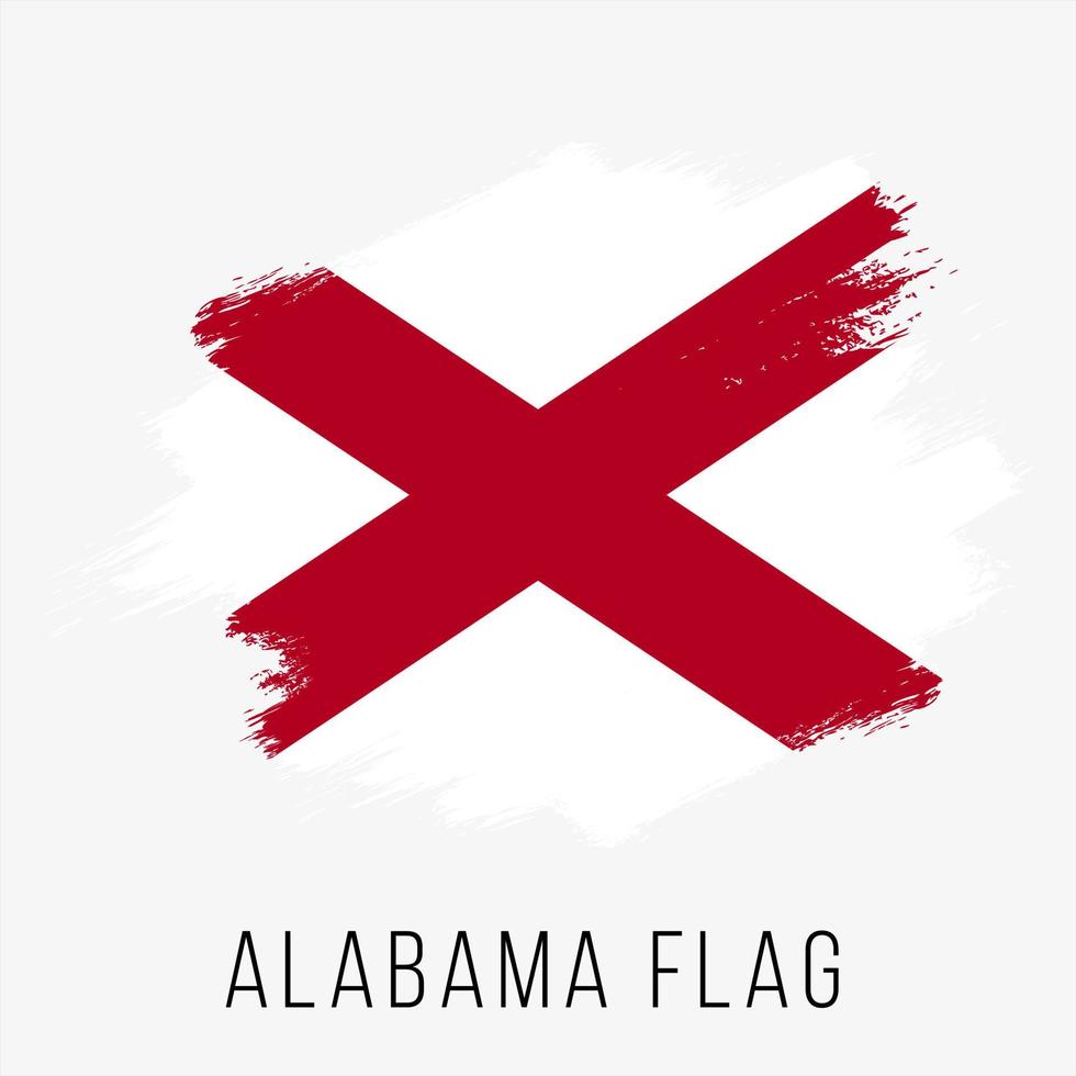 plantilla de diseño de bandera de vector de grunge de alabama del estado de estados unidos