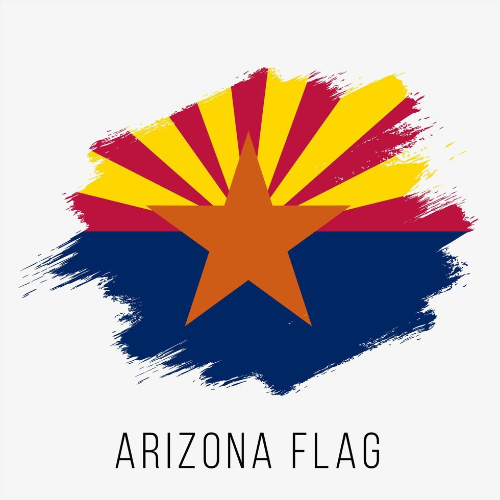 plantilla de diseño de bandera de vector de grunge de estado de estados unidos arizona