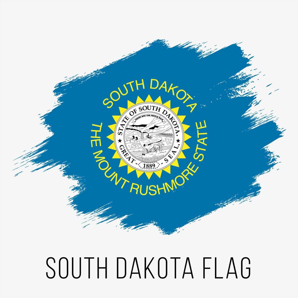 plantilla de diseño de bandera de vector de grunge de dakota del sur del estado de estados unidos