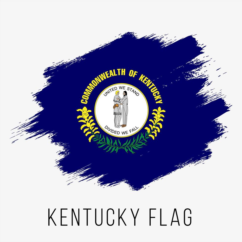 USA State Kentucky Grunge Vector Flag Design Template