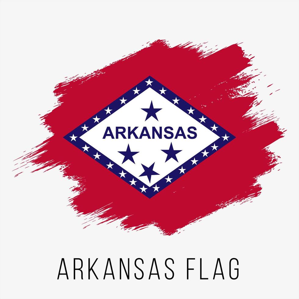 USA State Arkansas Grunge Vector Flag Design Template