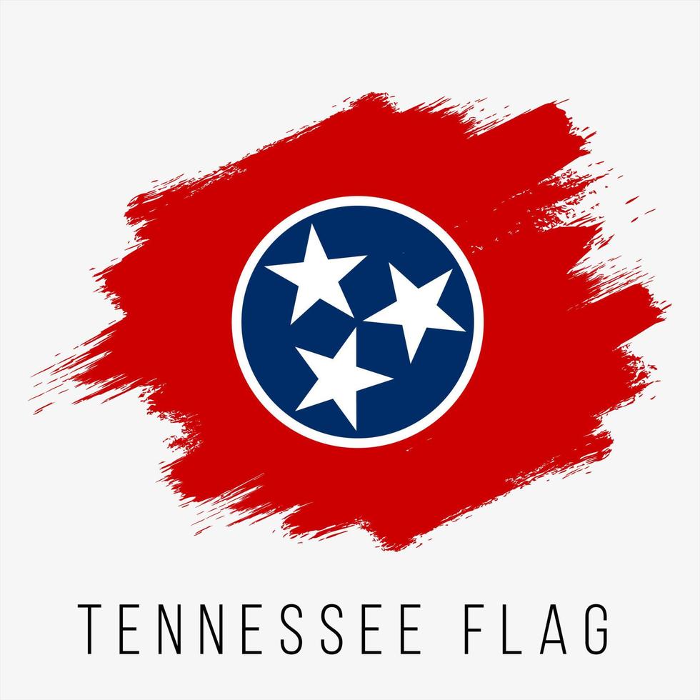 plantilla de diseño de bandera de vector de grunge de tennessee de estados unidos