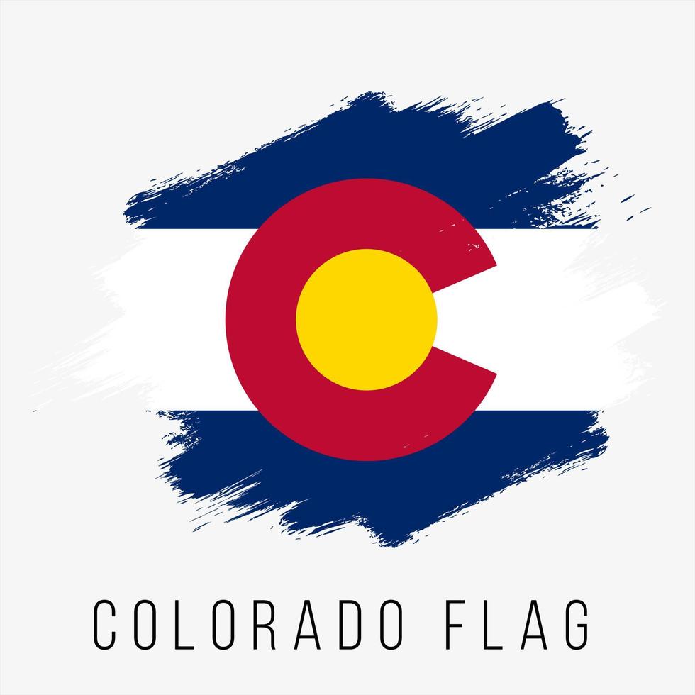 plantilla de diseño de bandera de vector de grunge de colorado de estados unidos