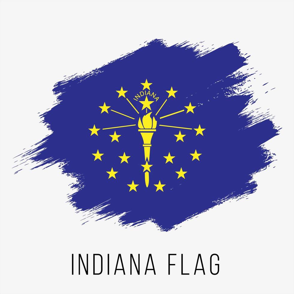 plantilla de diseño de bandera de vector de grunge de indiana de estado de estados unidos