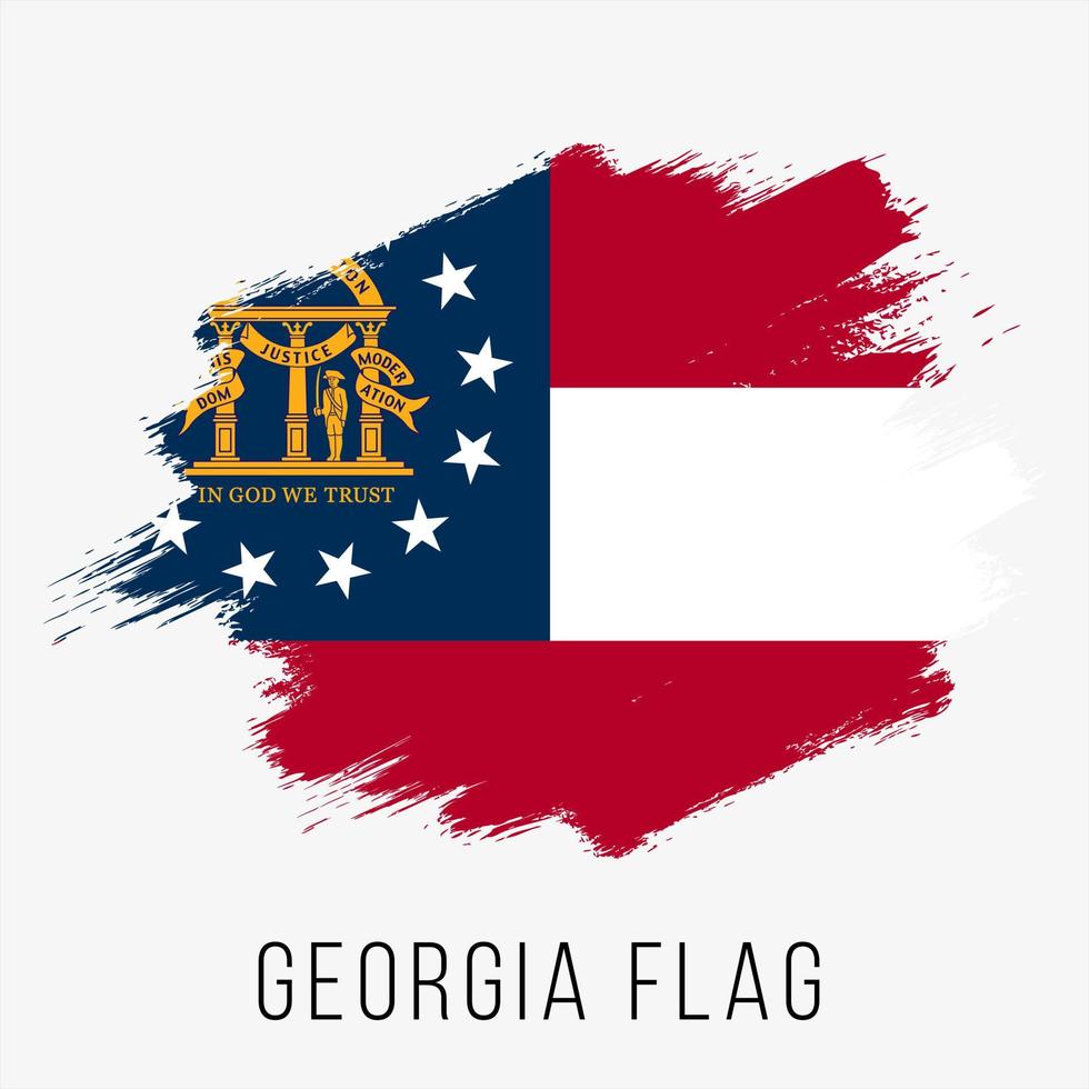 plantilla de diseño de bandera de vector de grunge de georgia del estado de estados unidos