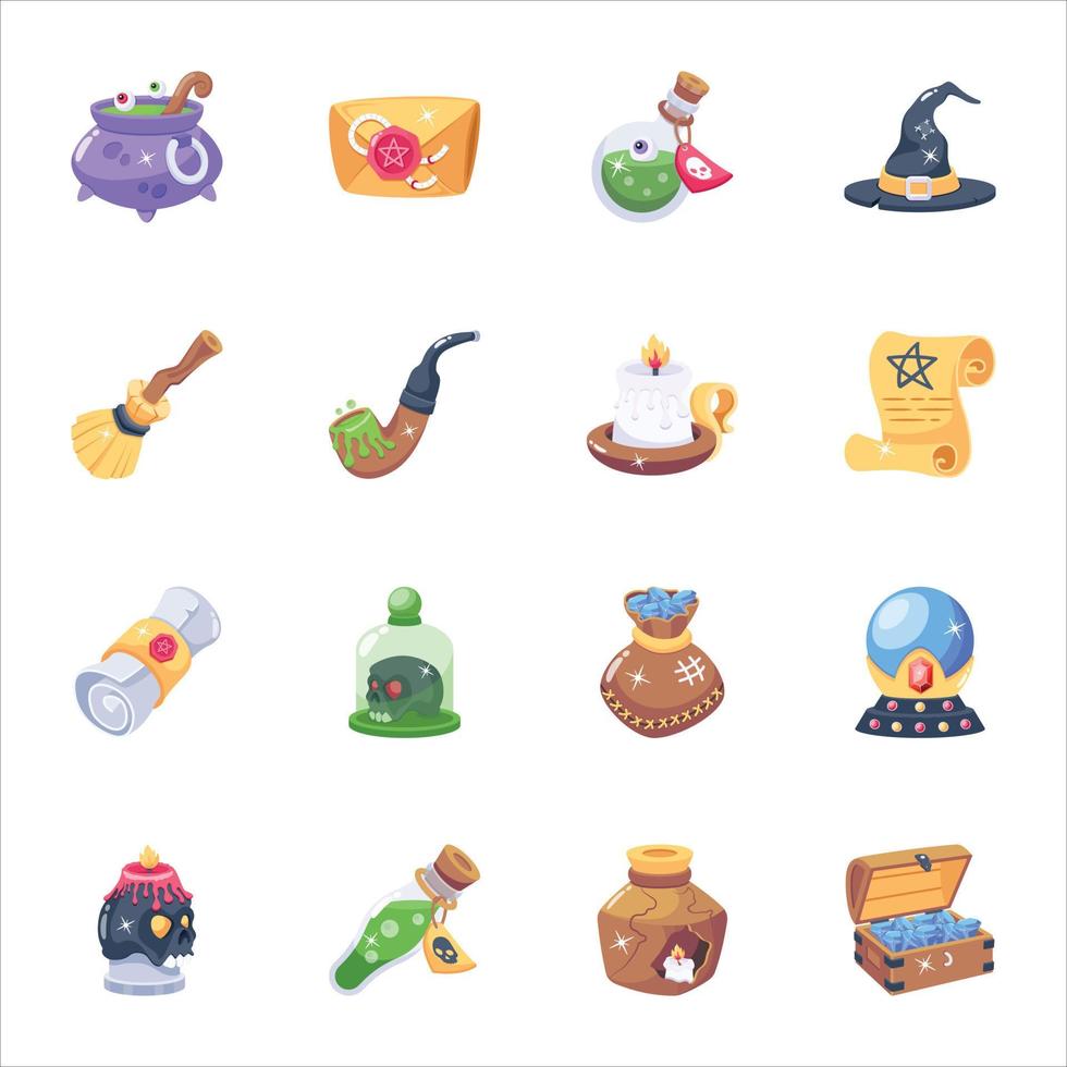 Pack of Magic 2D Icons vector