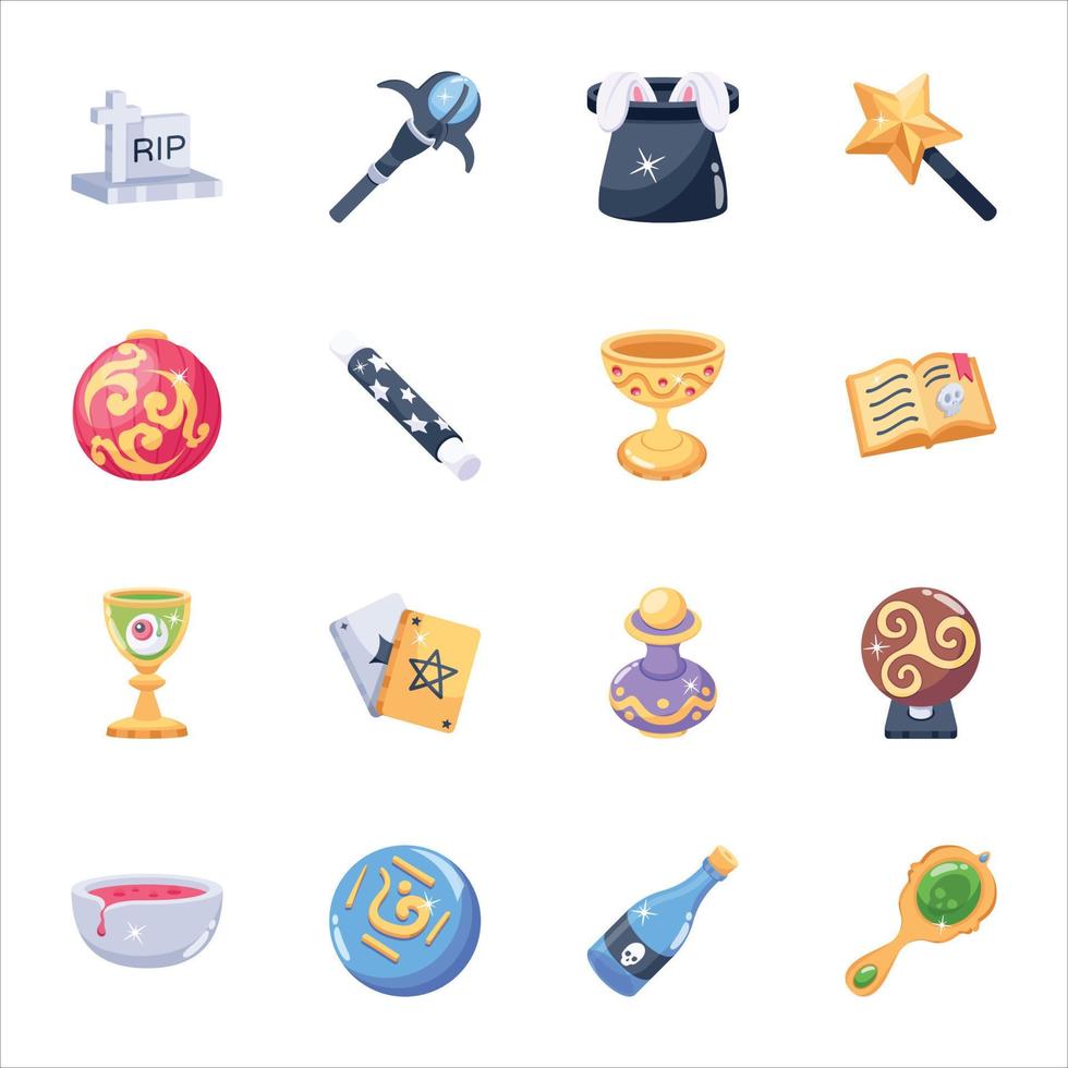 Set of Witchcraft 2D Icons vector