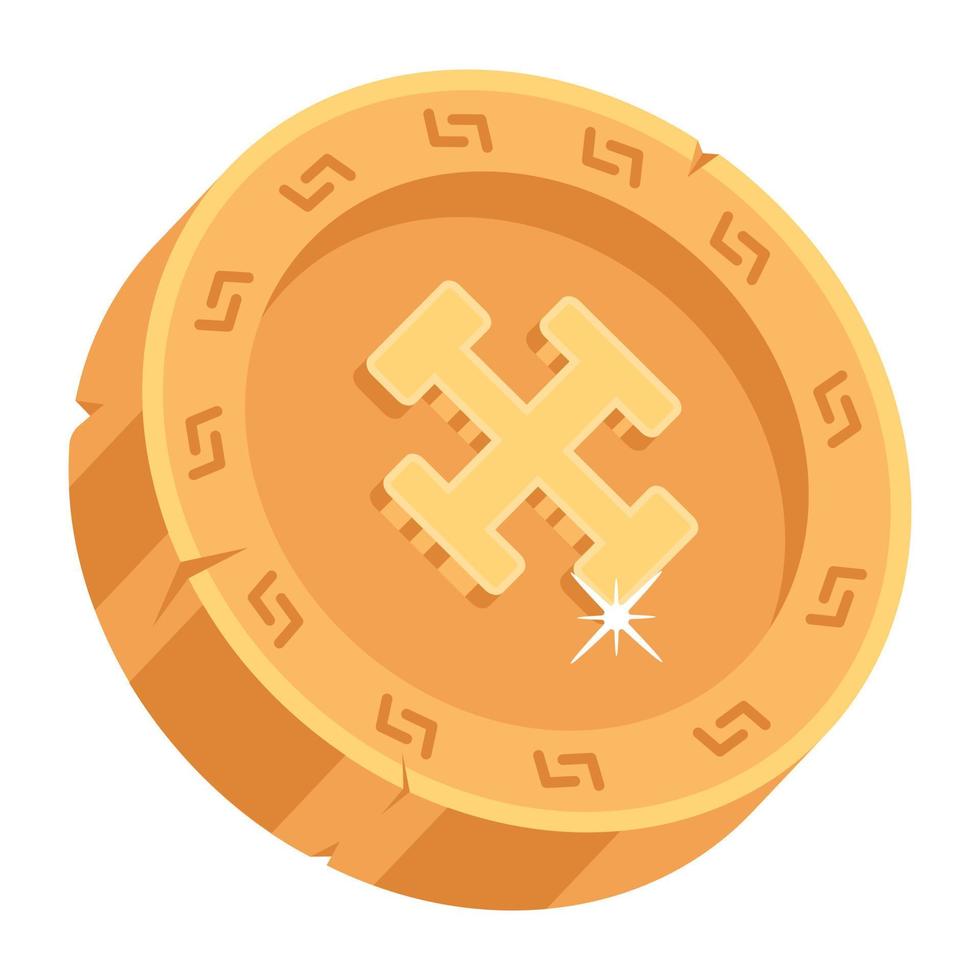 Trendy Gold Coin vector