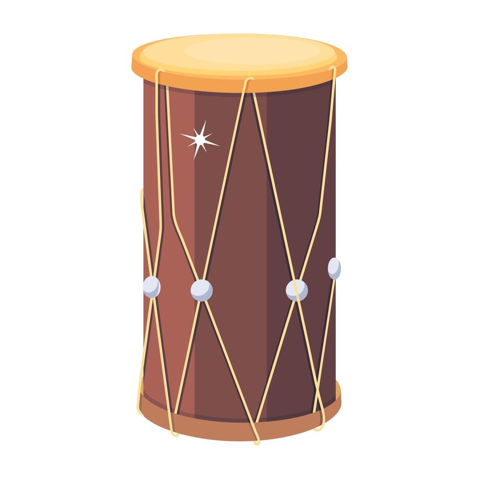 Trendy Wooden Drum vector