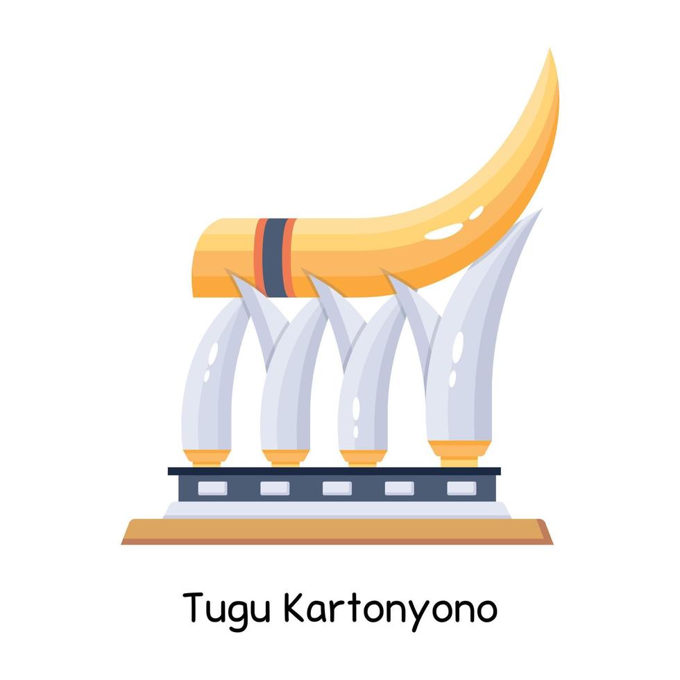 Trendy Tugu Kartonyono vector