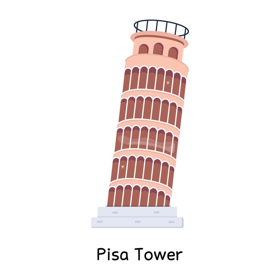 Trendy Pisa Tower vector