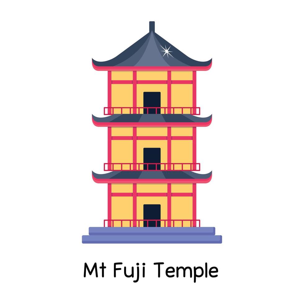 Mt Fuji Temple vector