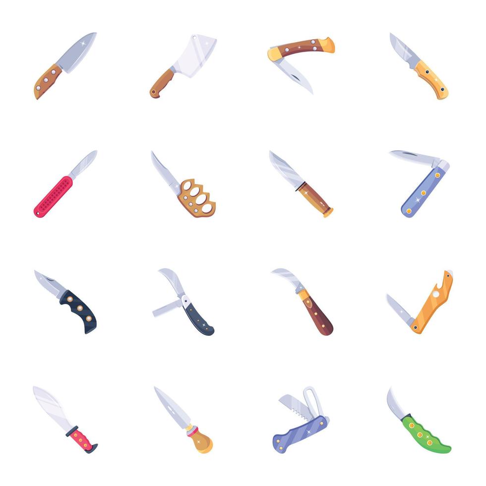 Pack of Knives Flat Vectors