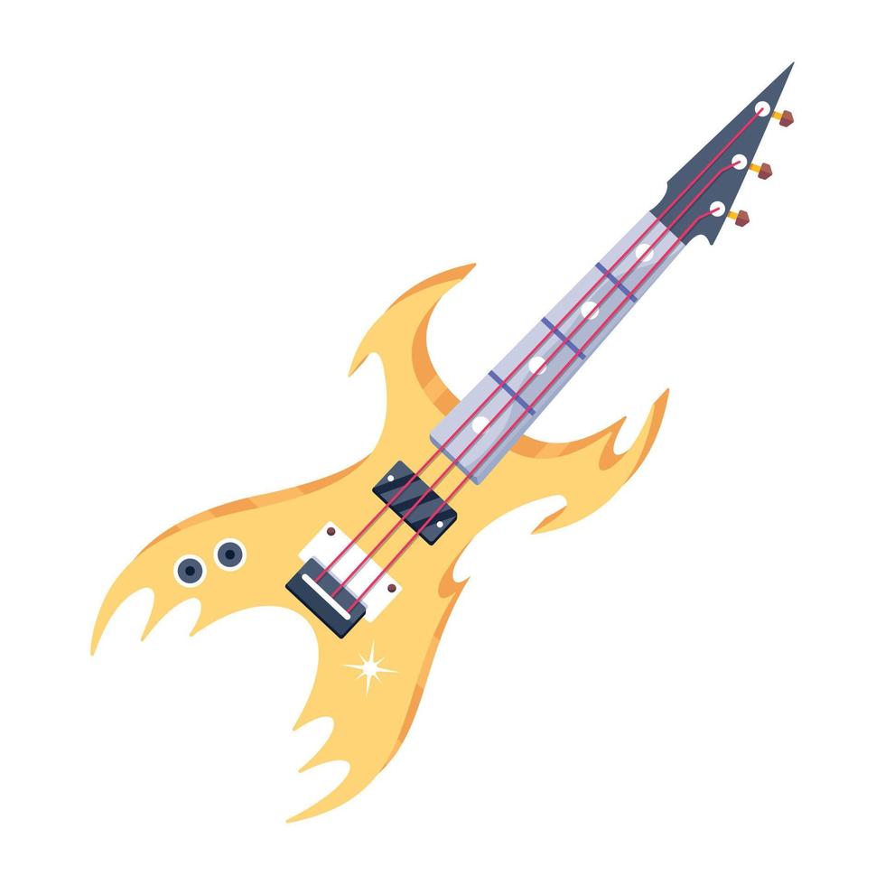 Trendy Fire Guitar vector