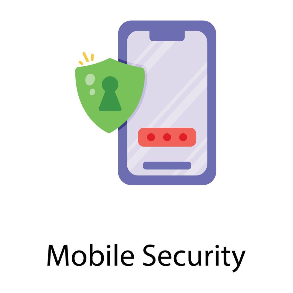 Trendy Mobile Security vector