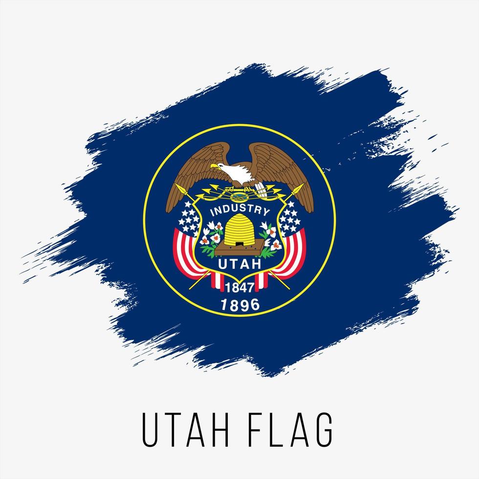 USA State Utah Grunge Vector Flag Design Template