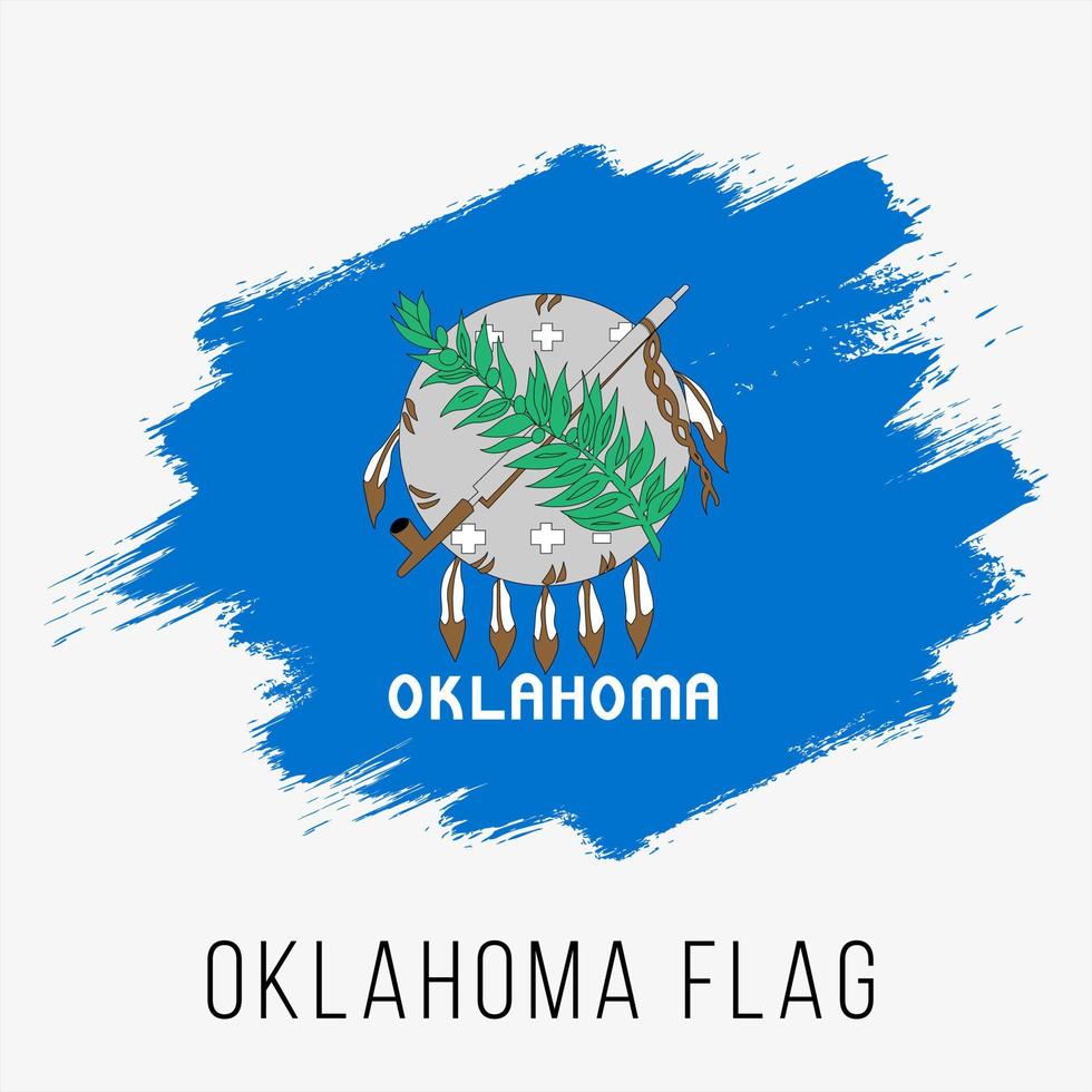 USA State Oklahoma Grunge Vector Flag Design Template