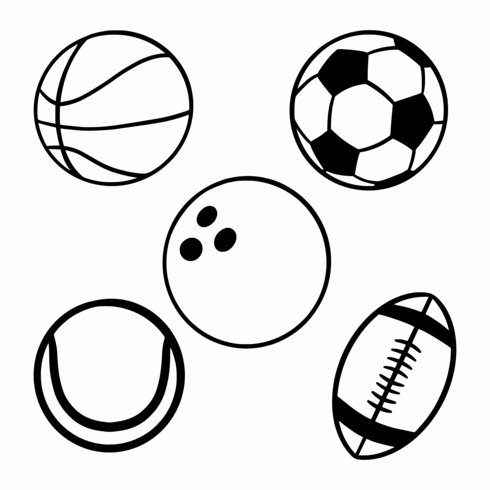 Sports Ball Collection Vectir Templates vector