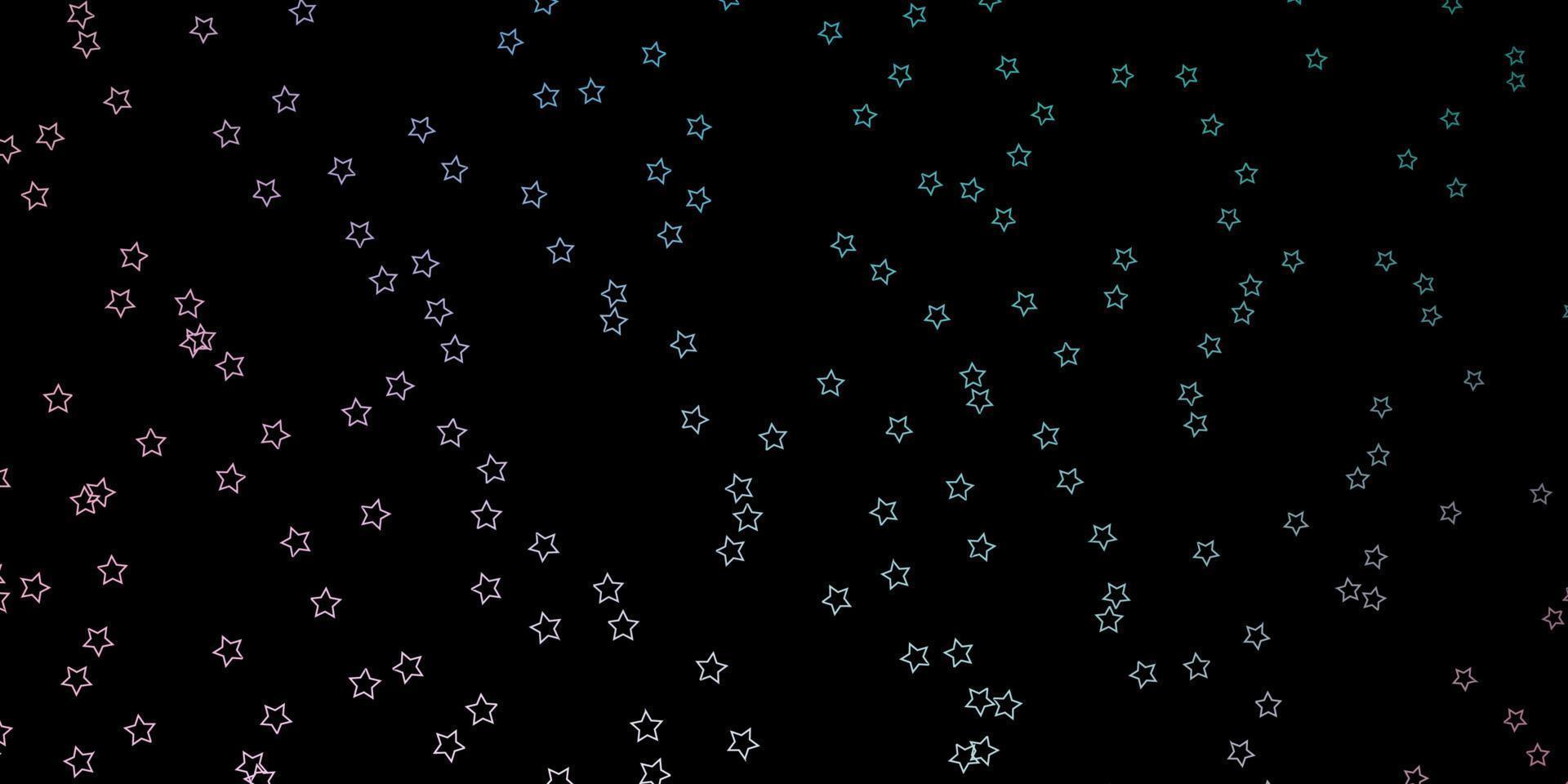 Dark Green, Red vector texture with beautiful stars.