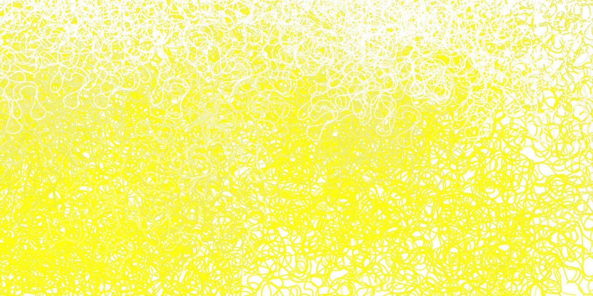 Fondo de vector amarillo claro con líneas curvas.