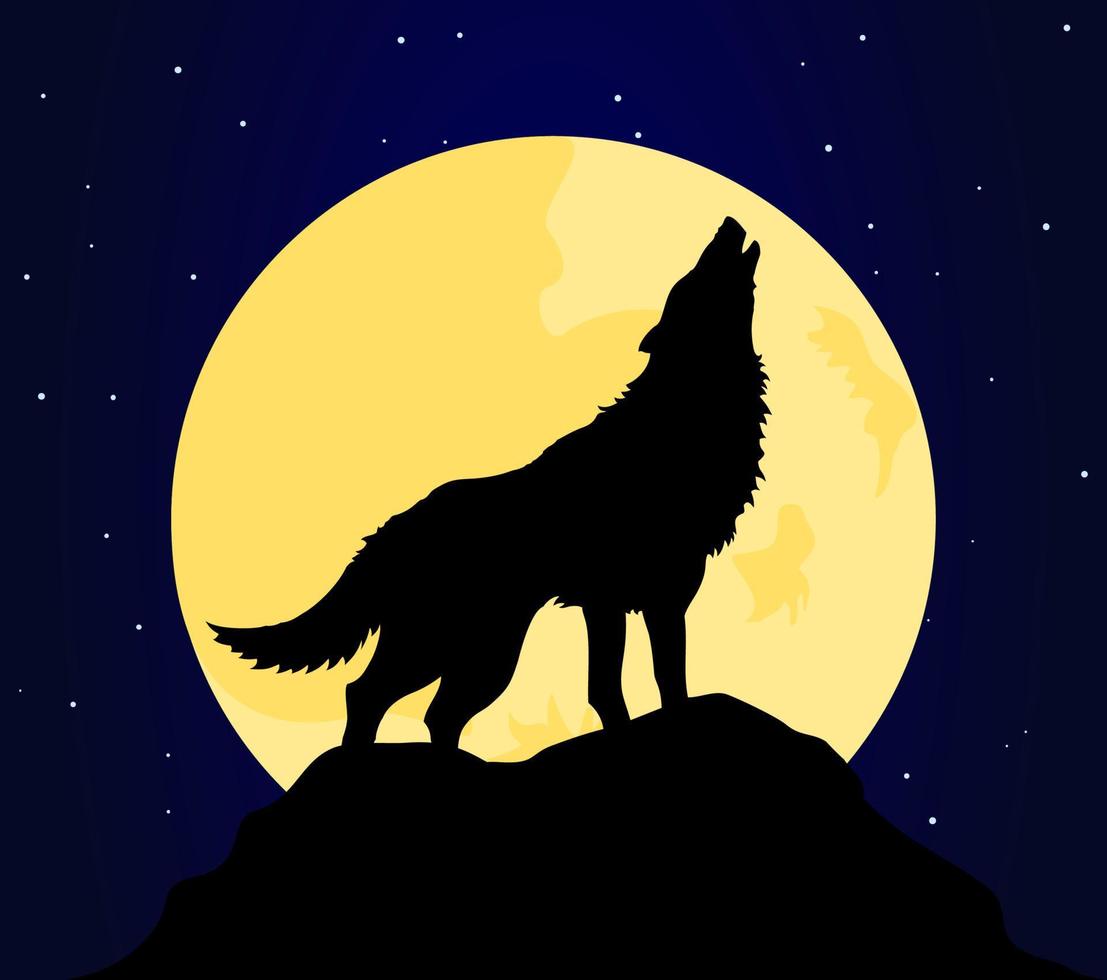 Wolf in mountains vector