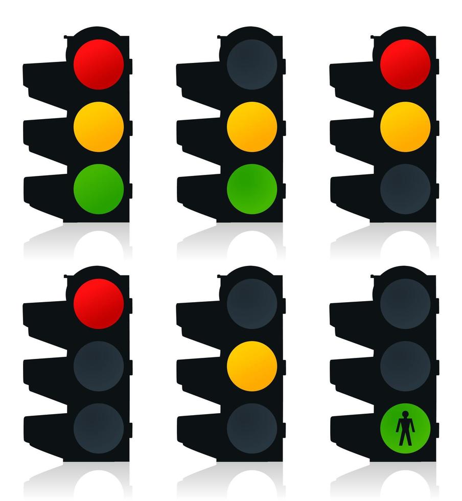 Icons of city traffic lights. A vector illustration