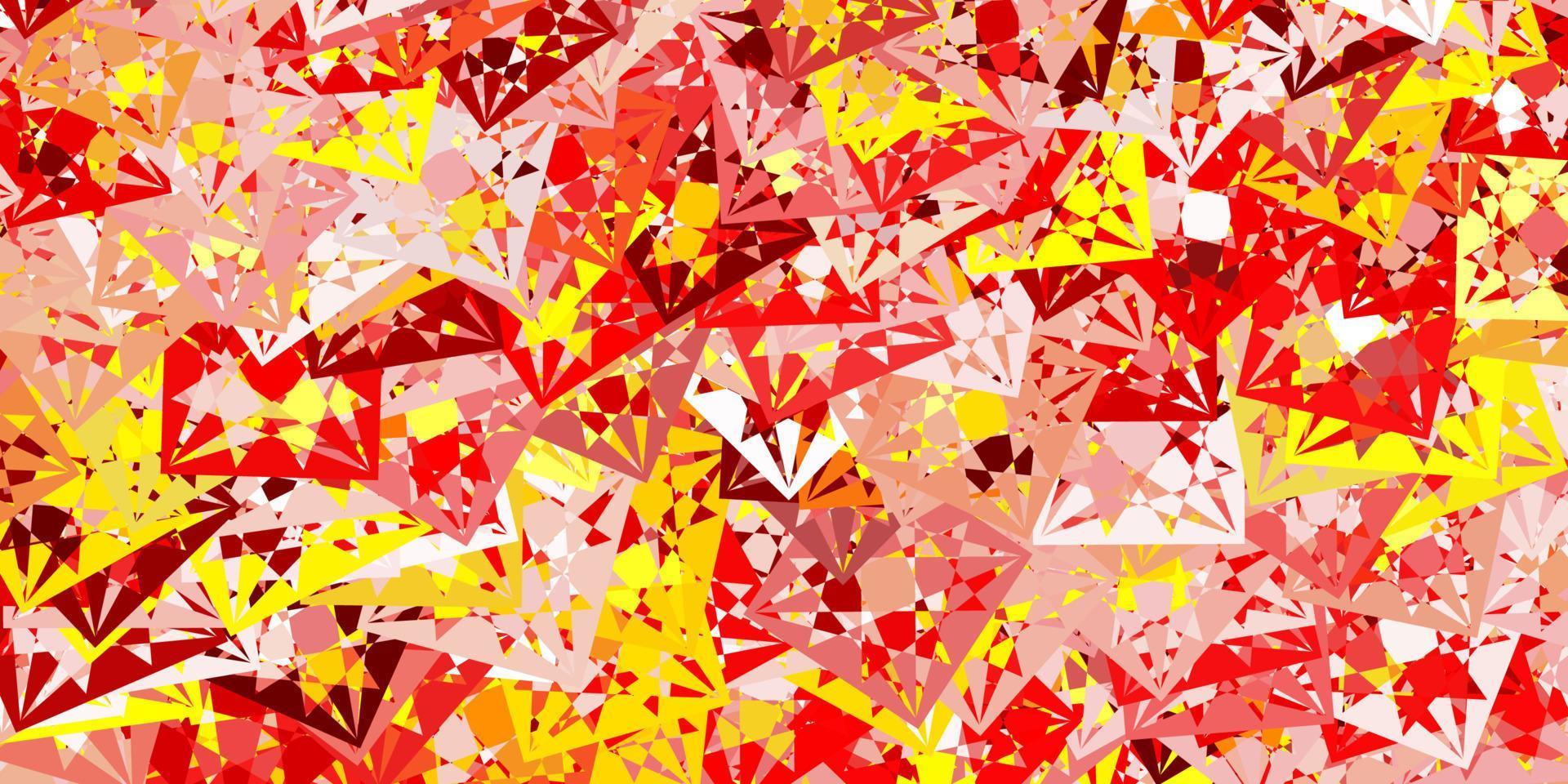 Light Red, Yellow vector pattern with polygonal shapes.