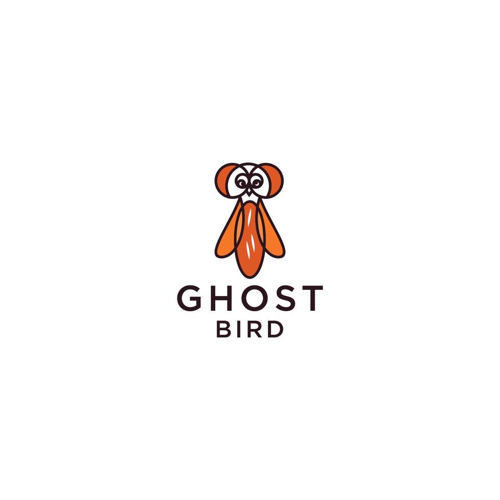 Ghost bird  logo icon design template vector