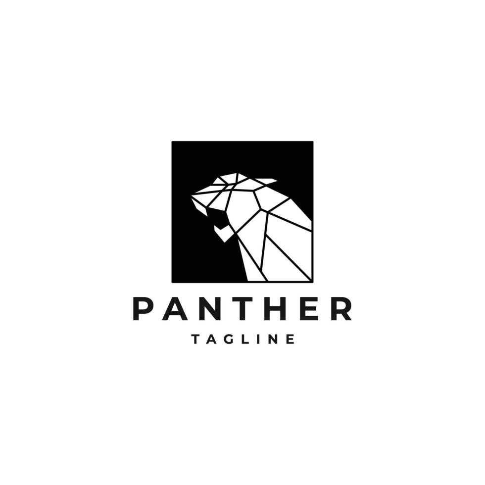 plantilla de diseño de icono de logotipo geométrico de pantera vector