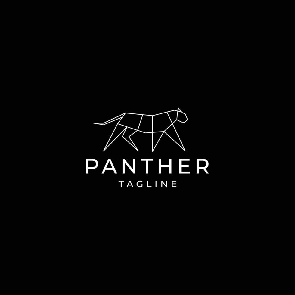 Panther geometric logo icon design template vector