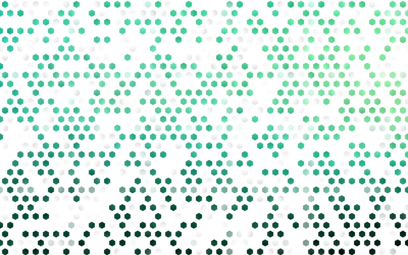 plantilla de vector verde claro en estilo hexagonal.