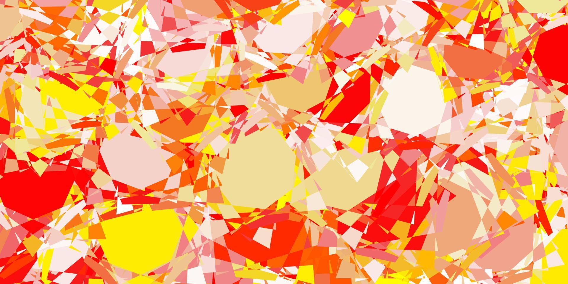 diseño de vector rojo claro, amarillo con formas triangulares.