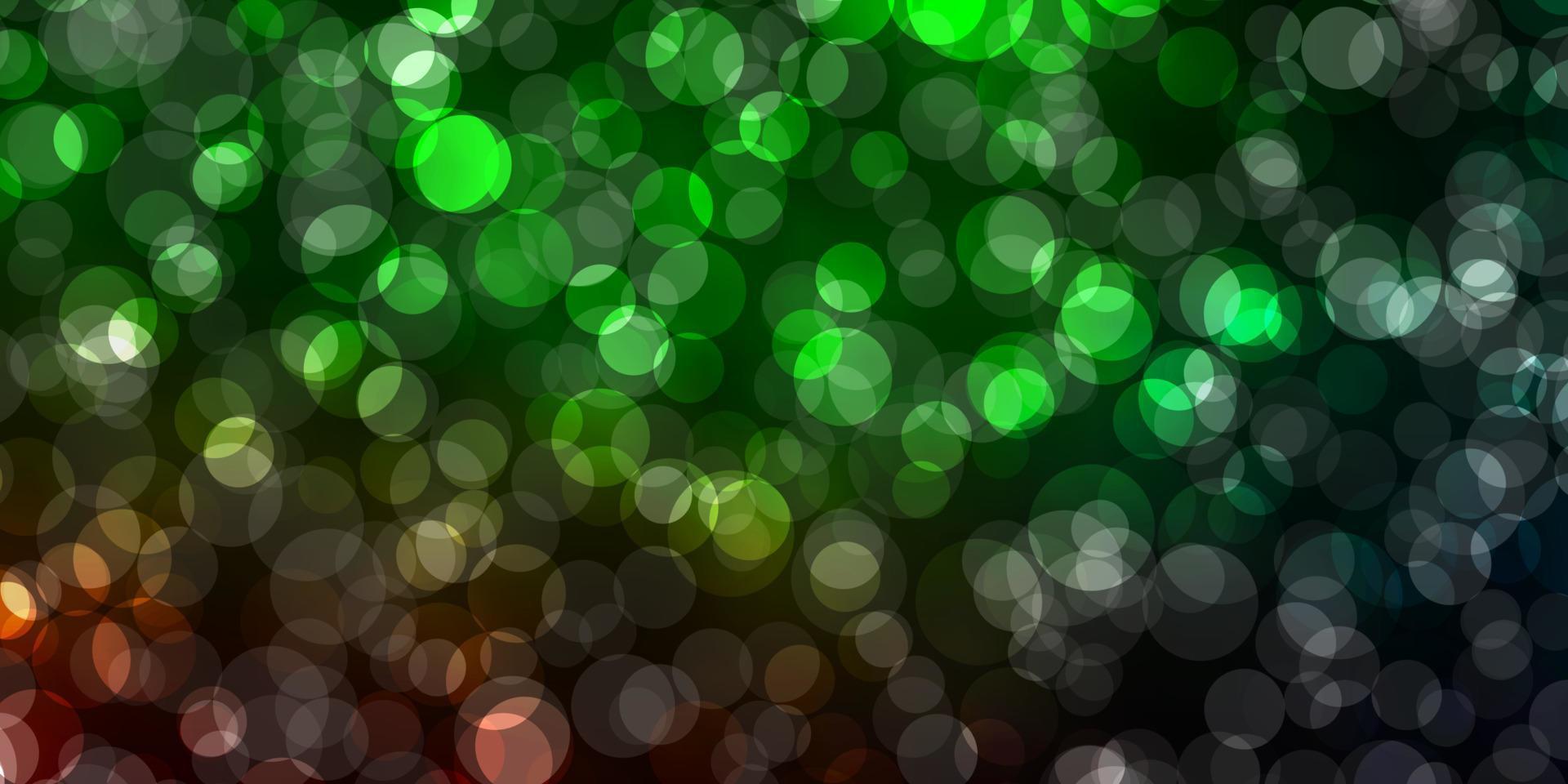 Dark Green vector background with spots.