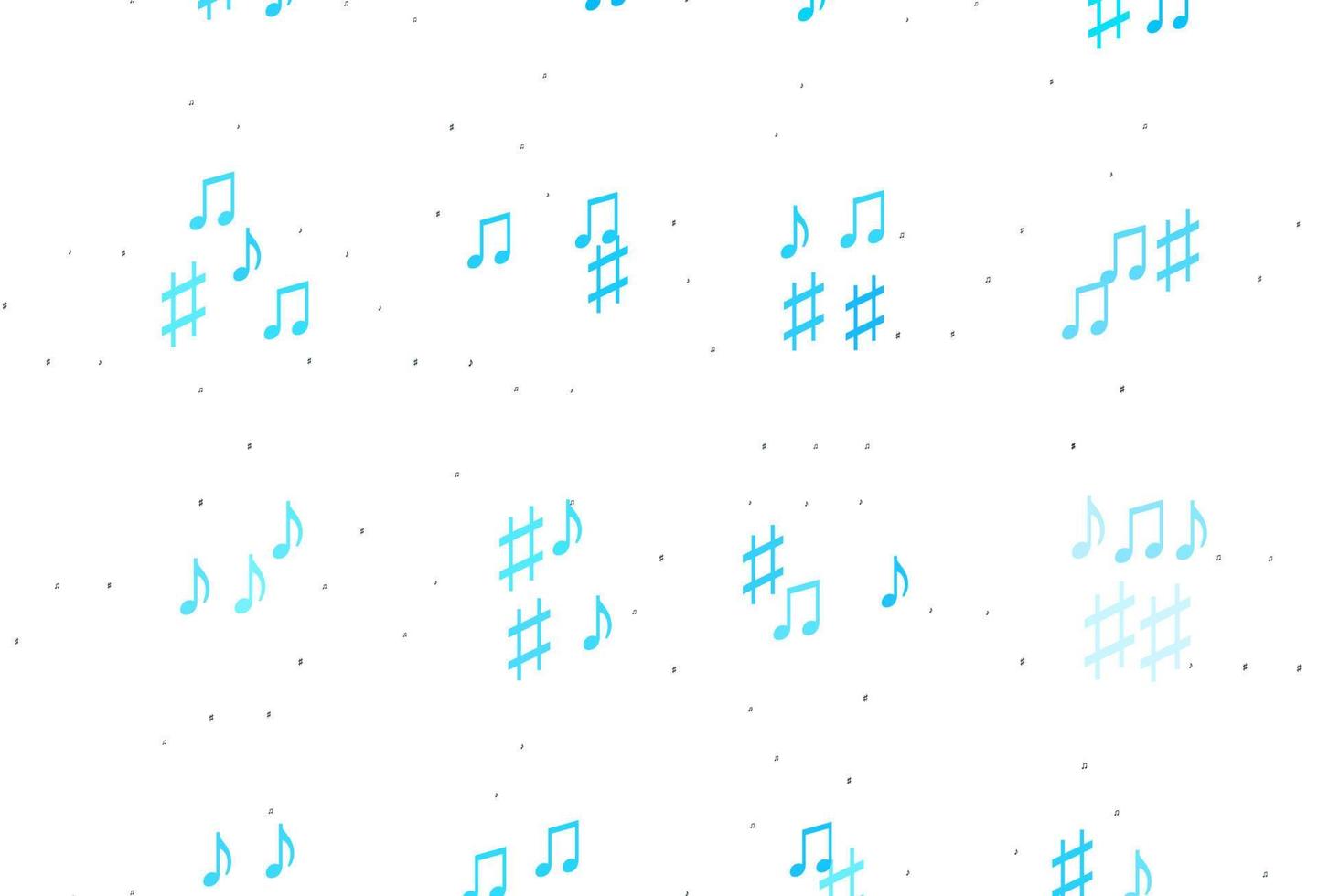 textura de vector azul claro con notas musicales.