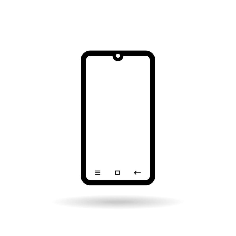 Smartphone icon. Handphone full screen. mobile phone. white background. Transparent black and white mobile phone. icon vector full screen handphone