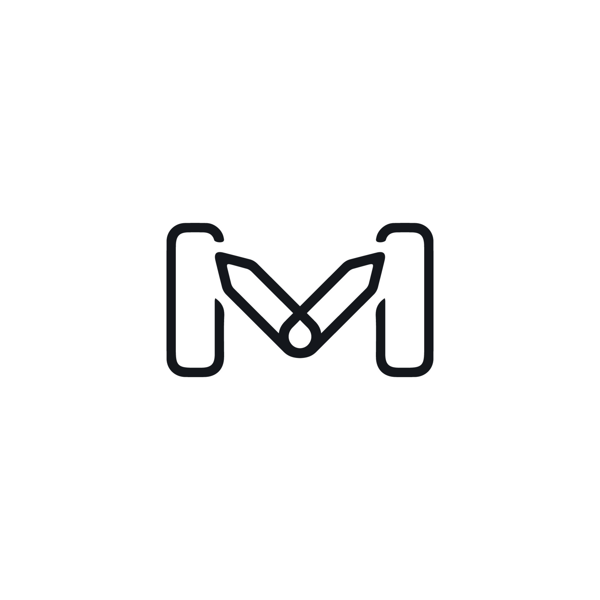 M icon. Simple style poster background symbol. M brand logo design